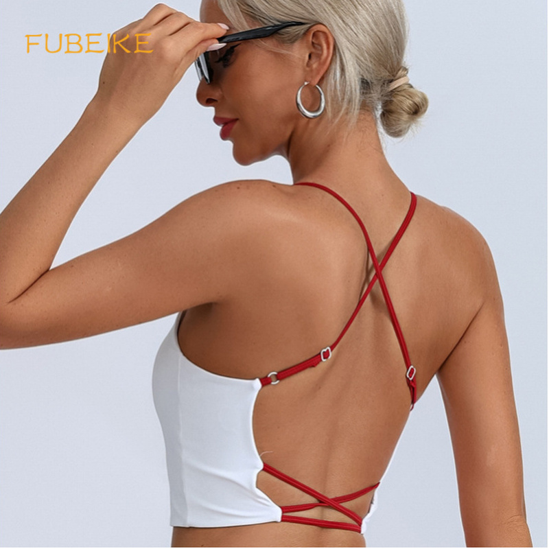 Suspender Tank Top - توب يوغا نسائي بحمالات، بتصميم ظهر