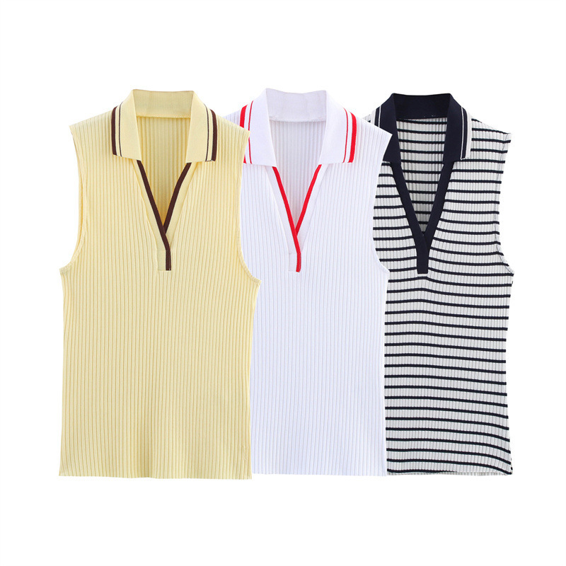 Tank Top Ribbed - بلوزة نسائية صيفية جديدة بدون أكمام