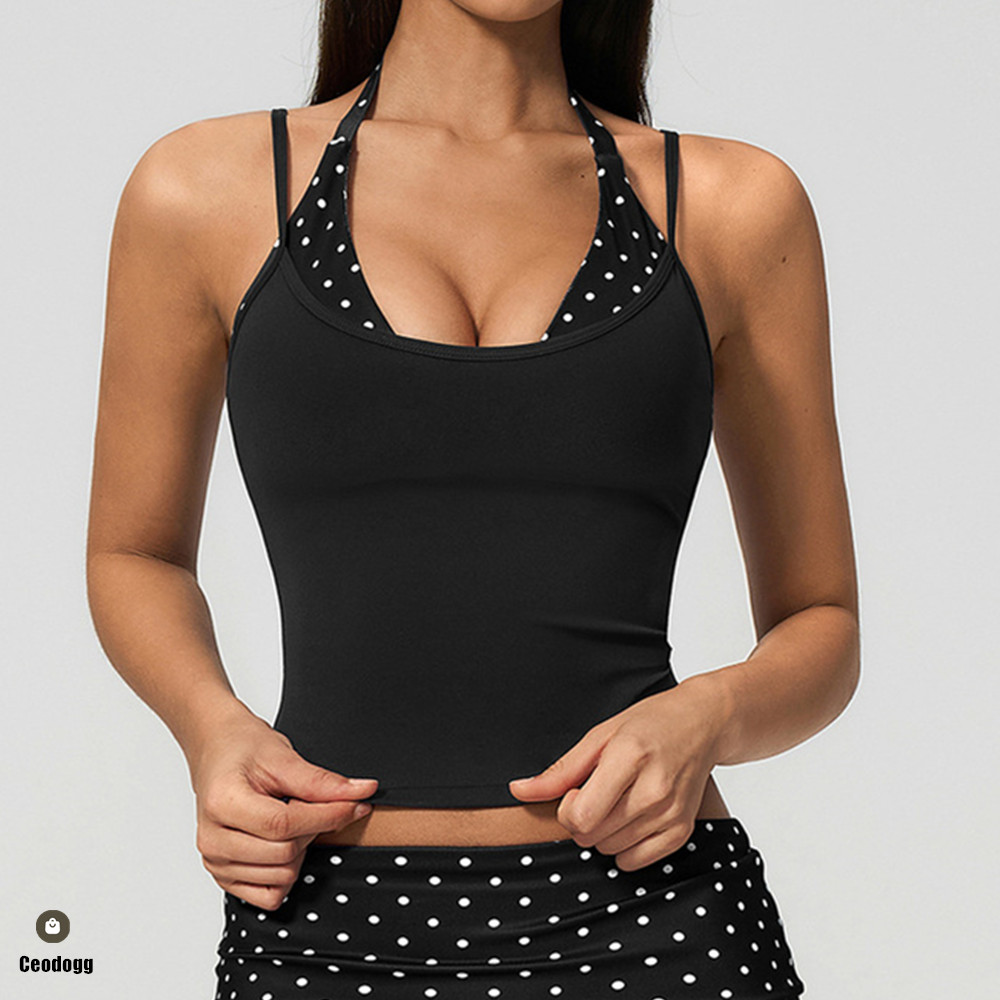 حمالة صدر رياضية نسائية منقطة  - مراجعة Suspender Tank Top وسعره