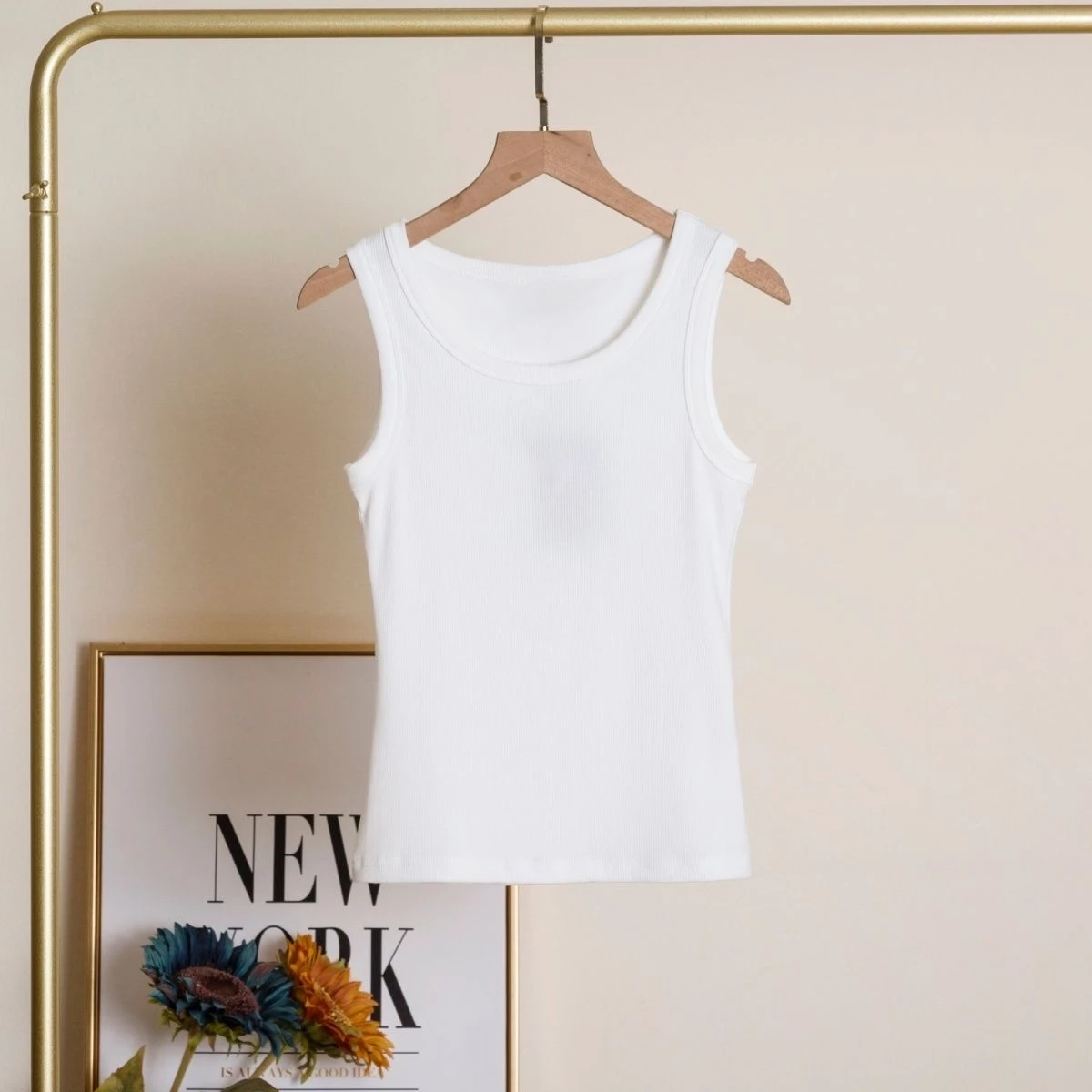 توب نسائي مضلع بطبعة جمجمة ليد - مراجعة Tank Top Ribbed وسعره